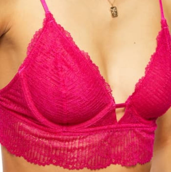Free People Alyssa Lace Underwire Bralette Fuschia - Picture 4 of 12